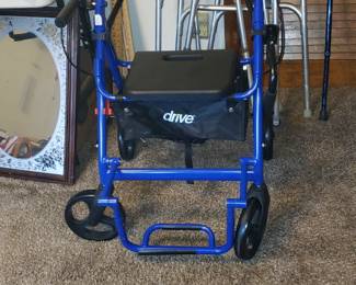 Bran new used 2x walker converts to wheel chair