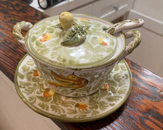 Small vintage Italian earthenware set by Meiselman Imports.