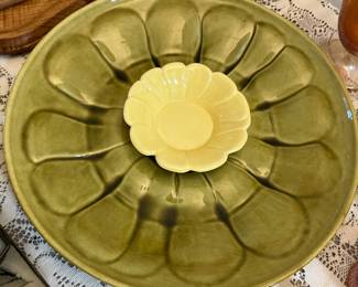 Vintage deviled egg holder or chips & dip dish.