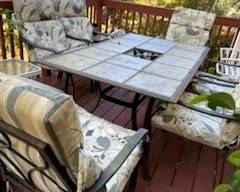Patio furniture with cushions