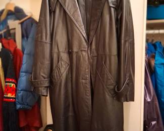 Ladies long leather coat