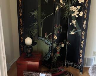 Asian antiques and decorative including a Coromandel folding screen,