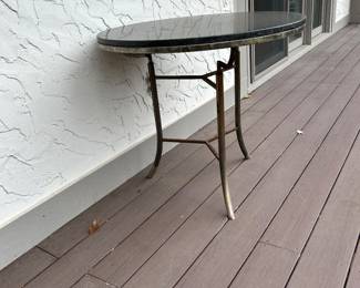 30” round black granite top table