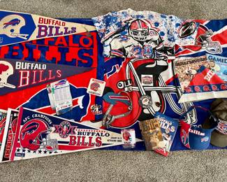 Vintage Buffalo Bills memorabilia.