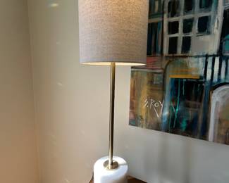 Lamp with heavy marble base