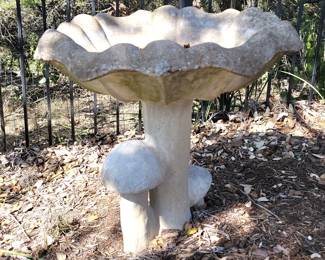 Mushroom birdbath