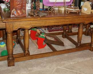 Vintage oak nesting table set