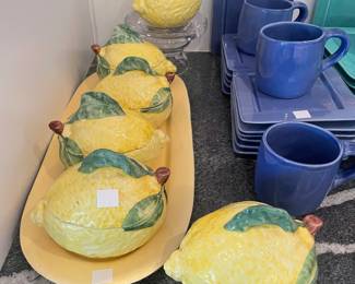 Vietri Lemon Lidded Bowls