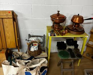 Floral arranging, painting and knitting supplies