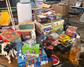 Board games & boxes of DVD’s