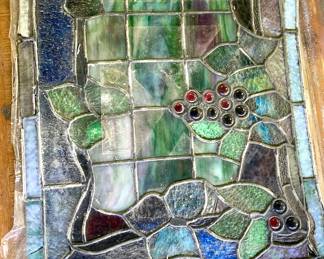 Two 1915 era stained and slag glass windows- with original frames.