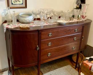 Art Deco Berkey and Gay mahogany sideboard, professionally historically refinished. Stunning piece.