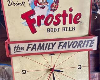 Working vintage Frostie clock and lamp