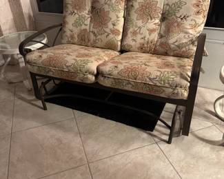 Belle Isle two-seat cushioned Glider: smooth, sturdy, and comfortable.