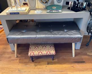 Metallic gray and wood tuftco bench $80 + tax