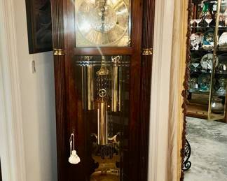 Grandfather Clock by Sligh, in perfect working order with lovely quarter hour chimes