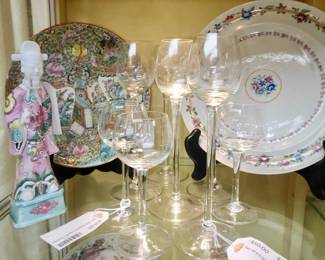 Crystal Stemware, vintage/antique Asian porcelains and ceramics