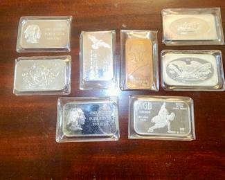 999 fine silver one ounce art bars