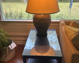 (Pair) Vintage Metal lamp 33”
(Pair) Vintage Painted wood and glass End Table 18 x 26 1/2 x 18 1/2
