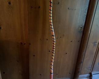 Artist David Massey 
60” Hand Carved Colorful Walking Stick