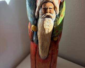 Folk Art Wood Carved Santa