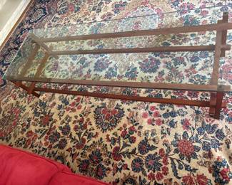Vintage Wood and Glass coffee Table
60x20x14