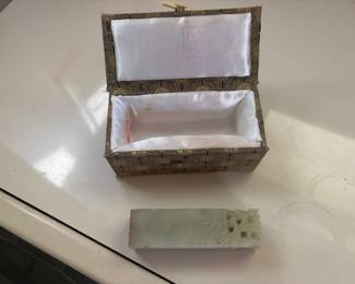 Vintage Hand Carved Chinese Stone Stamp
Original satin Lined Box