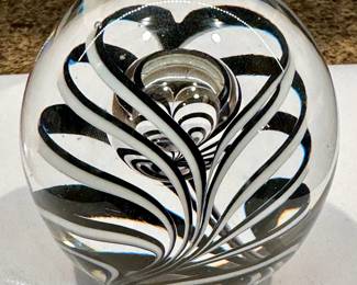 Vintage Studio Ahus Sweden Glass Paperweight