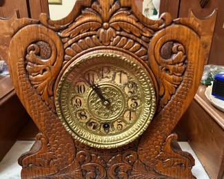 Artisan Gingerbread Carved Clock