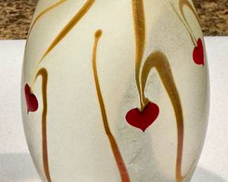 Vintage Art Glass Paperweight/Hearts