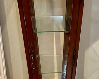 Wood curio display cabinet