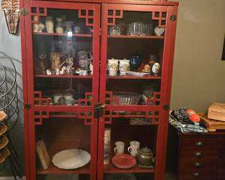 Red curio cabinet