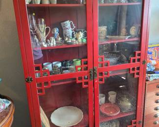 Red curio cabinet for sale