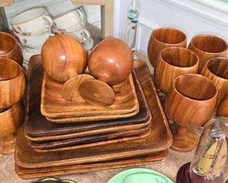 Monkey POD Wood Dishes & Goblets