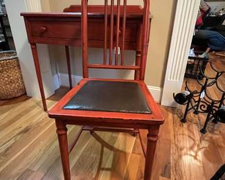 E3 - $275. MCM Simmons Furniture Desk & Chair. Measures 32" wide x 18.5" deep x 30" tall. Pieces are Painted Metal and very sturdy!