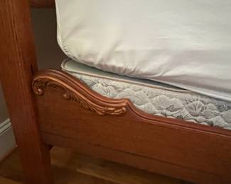 E20 -$600. Lexington Victorian Sampler Queen Bed Frame. Measures 66.5" wide x 72.5" long x 72.5" tall - headboard x 35.5" tall - footboard.