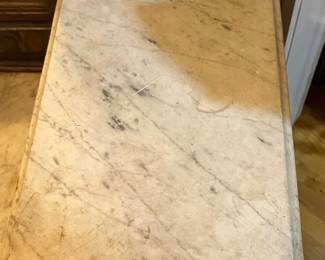 E92 - $550. Eastlake Dresser/ Vanity. Used as Entry Cabinet. Measures 50" wide x 20" deep x 98" tall. This is right inside the front door but you need to plan for help to move. Veneer is peeling but actually looks intentional in person.