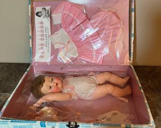 E94 - $225. 1950s Tiny Tears Doll in Original Box & Packaging.