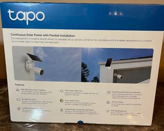 E83 - $100 EACH. TP-Link Tapo Solar-Powered Security Camera Kit. TC85 Kit. Each box has 3 cameras