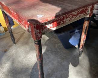 G24 - $95. Primitive Table with chippy paint. Measures 40" x 28" x 29.5" tall. Beautiful display piece.