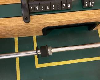 E109 - $50. Foosball Table. Was stored in the attic so the legs were already off. Legs, Hardware & Game Table all included.