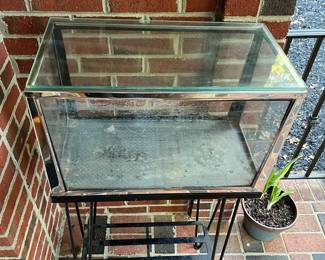 E2 - $150. Mid Century Metaframe Aquarium or Terrarium on stand. (We didn't check if it holds water.) Measures 20.5" x 10.5" x 42" tall.