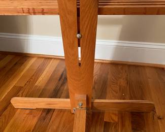 E64 - $40. Adjustable Wooden Floor Easel. Measures 24.75 x 72" tall.