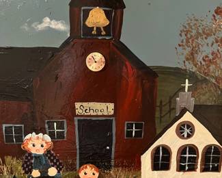 E61 - $40. Hand painted Tray by Michael & Shelia Edwards - Folk Artists MA. Measures 22.25" x 16.25".