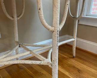 E1 - $125. Oval Wicker Wooden Top Dresser. Measures 48" x 24.5" x 30.5" tall.