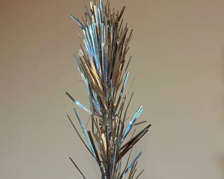 E12 - $450. Vintage Aluminum Christmas Tree by Modern Coatings -In Original Box. Measures 4' Tall. Model 1-6H Angel Pine Tree with 91 Branches included. Most look like they've never been taken out of the wrappers. Includes Christmas Tree Stand.