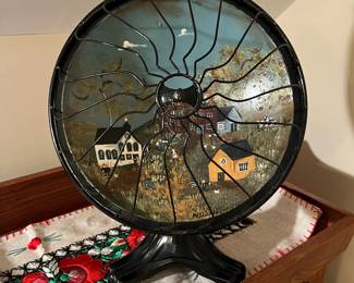 E60 - $60. Hand Painted Fan Case. Signed by Michael & Shelia Edwards Folk Artists MA.
