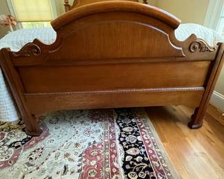 E20 -$600. Lexington Victorian Sampler Queen Bed Frame. Measures 66.5" wide x 72.5" long x 72.5" tall - headboard x 35.5" tall - footboard.