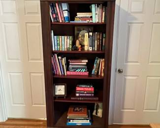 E49 - $75. Antique Cabinet. Measures 31.25" x 15.75" deep x 75.25" tall. Perfectly functional as a bookcase like it is in the photograph! It used to have a door (we do not have it)