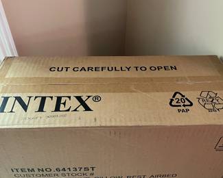 E48 - $40. Intex KING Deluxe Pillow Rest Airbed. NEW in box.